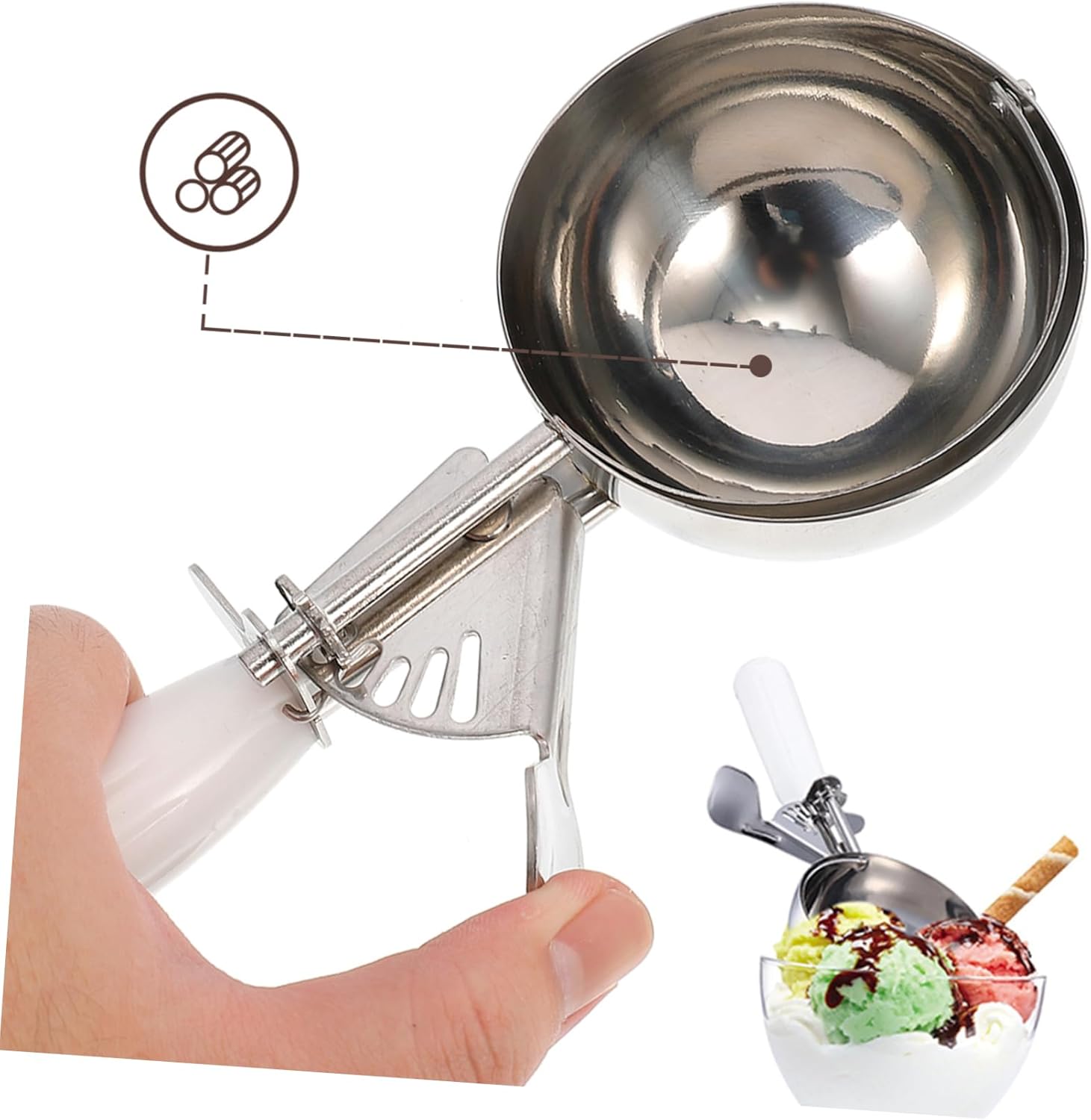 Stainless Steel Ice Cream Scoop for Home and Restaurant Use - Image 4
