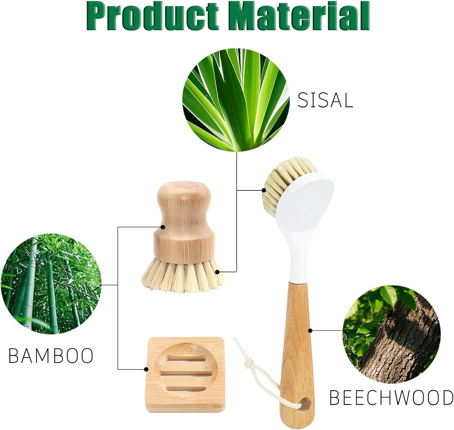 Eco Friendly Bamboo Dish Brush Set - Image 9
