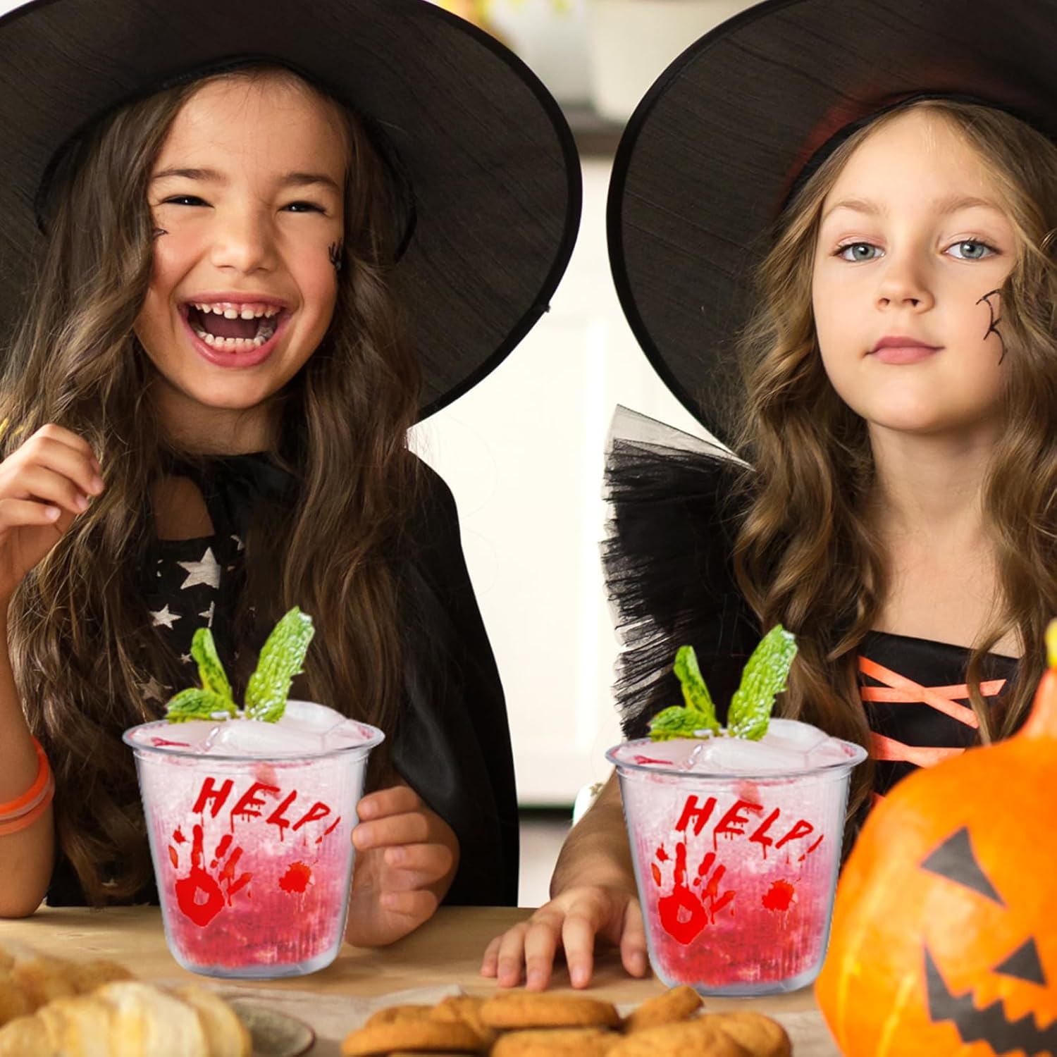 12oz Blood Print Halloween Disposable Plastic Cups - Image 5
