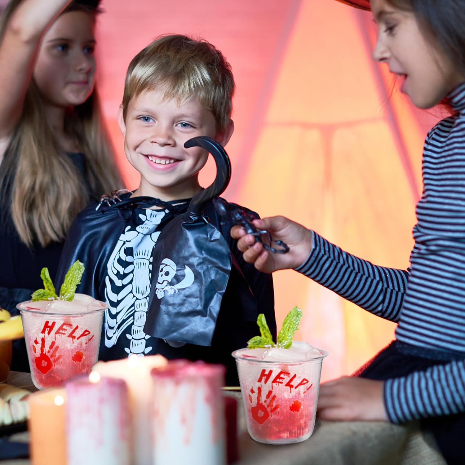 12oz Blood Print Halloween Disposable Plastic Cups - Image 6