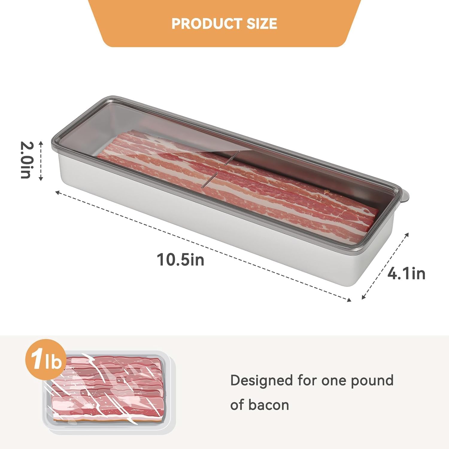 Stainless Steel Bacon Container for Refrigerator - Image 3