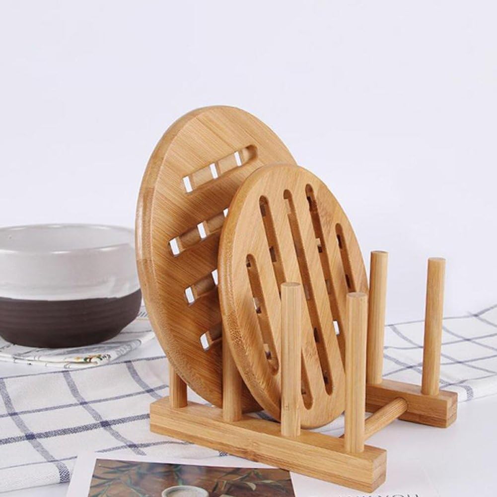 Bamboo Wooden Dish Rack Storage Holder Stand - Image 3