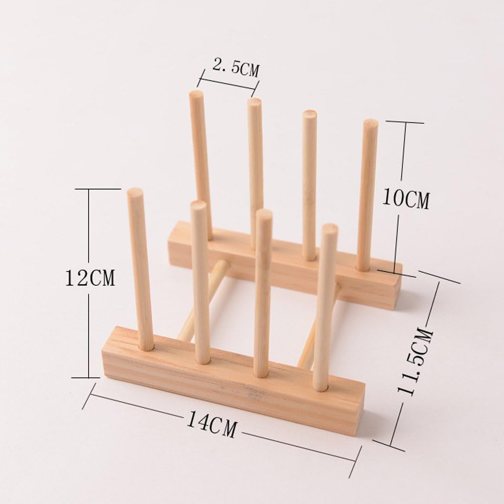 Bamboo Wooden Dish Rack Storage Holder Stand - Image 4