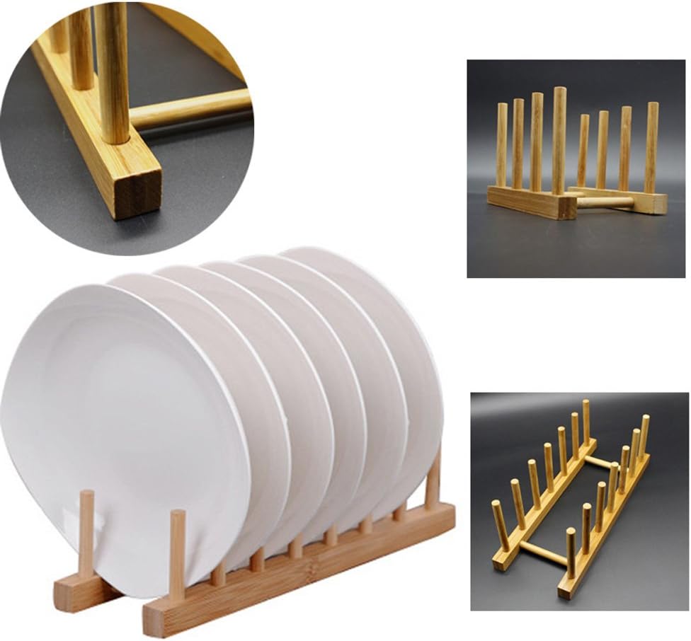 Bamboo Wooden Dish Rack Storage Holder Stand - Image 6