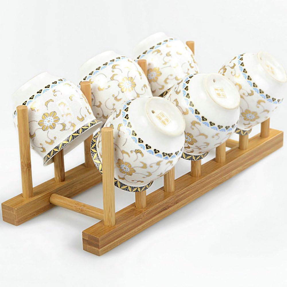 Bamboo Wooden Dish Rack Storage Holder Stand - Image 8