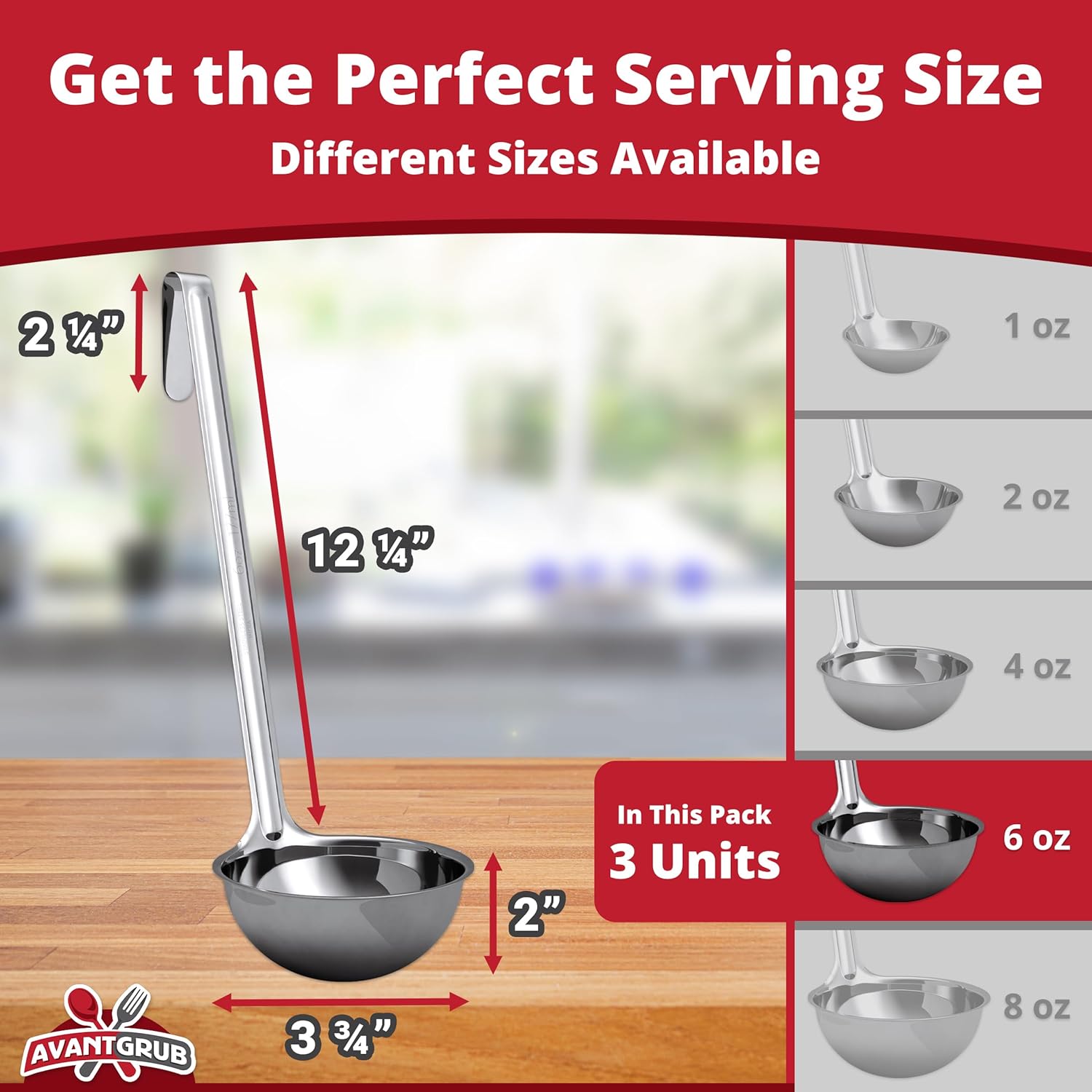 Stainless Steel Soup Ladle Set - Image 3