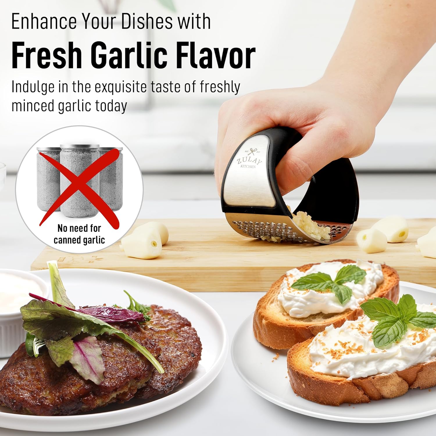 Zulay Kitchen Garlic Press Rocker Set - Image 4
