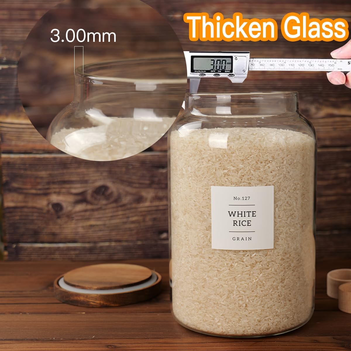 Large Glass Jar with Airtight Lid for Food Storage - Image 4