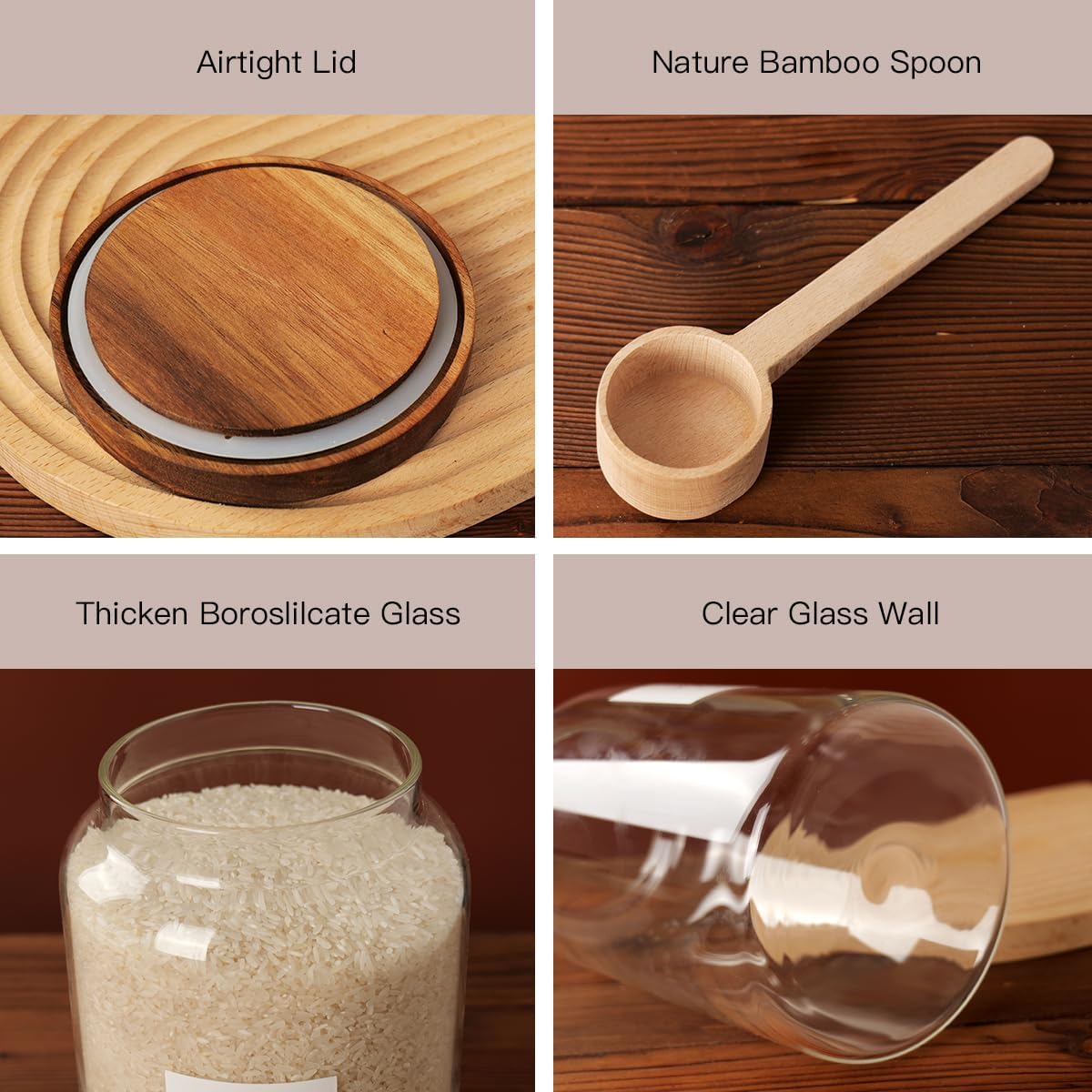 Large Glass Jar with Airtight Lid for Food Storage - Image 5