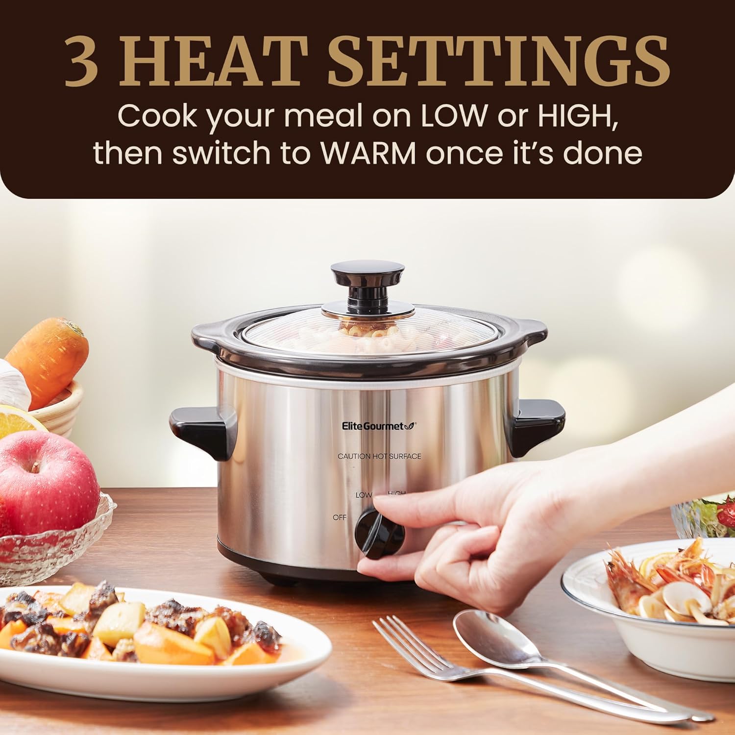 Elite Gourmet 1.5 Quart Electric Slow Cooker - Image 3