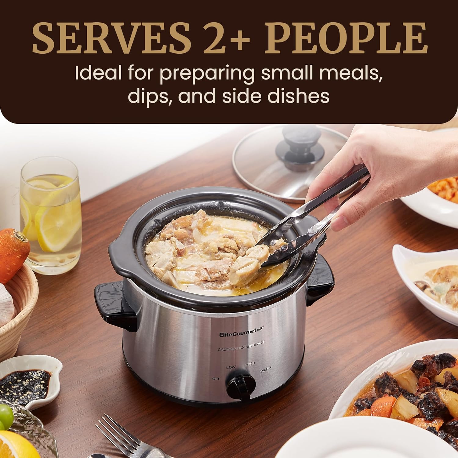 Elite Gourmet 1.5 Quart Electric Slow Cooker - Image 4