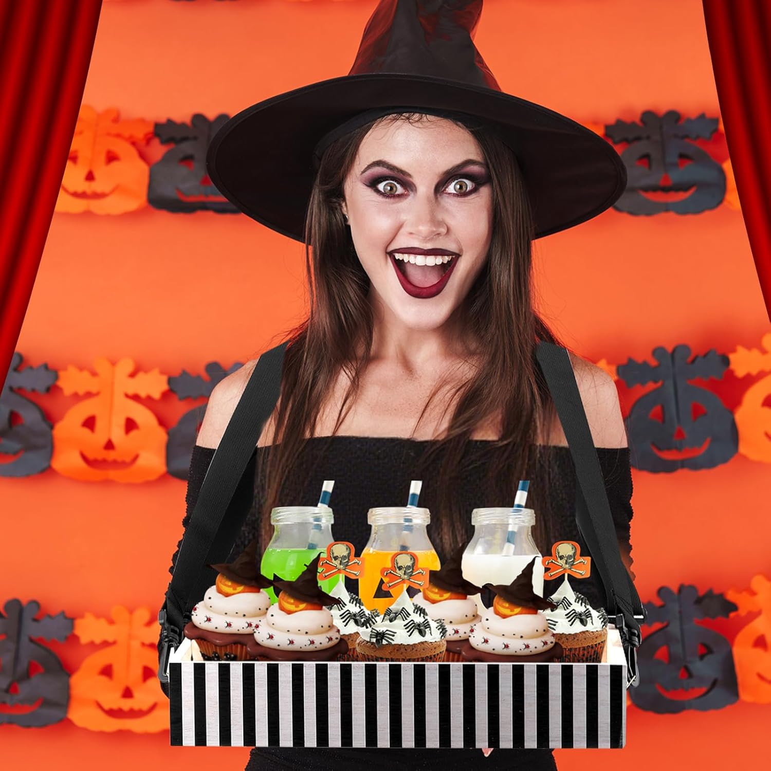 Wooden Snack Tray with Strap - Image 6