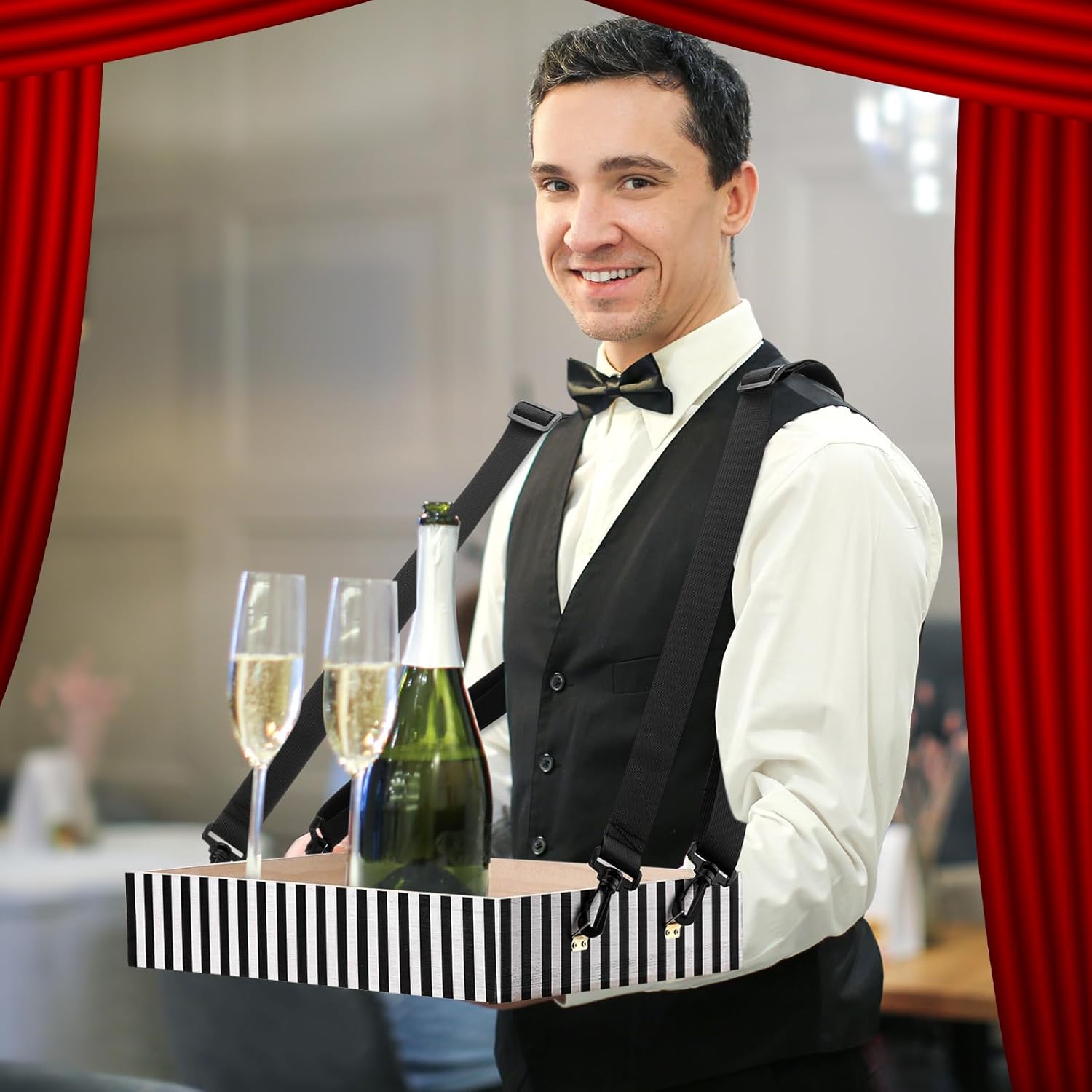 Wooden Snack Tray with Strap - Image 7