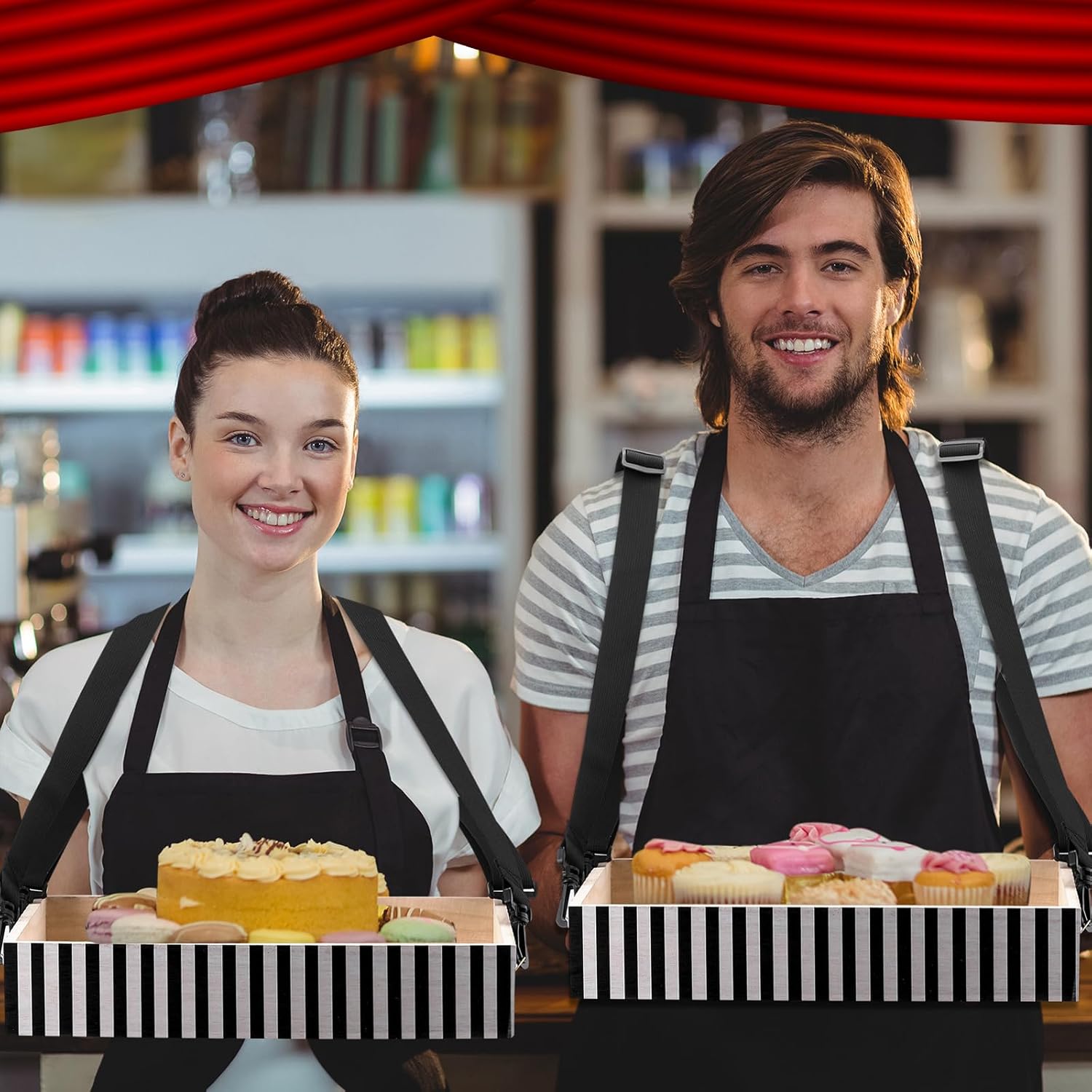 Wooden Snack Tray with Strap - Image 8