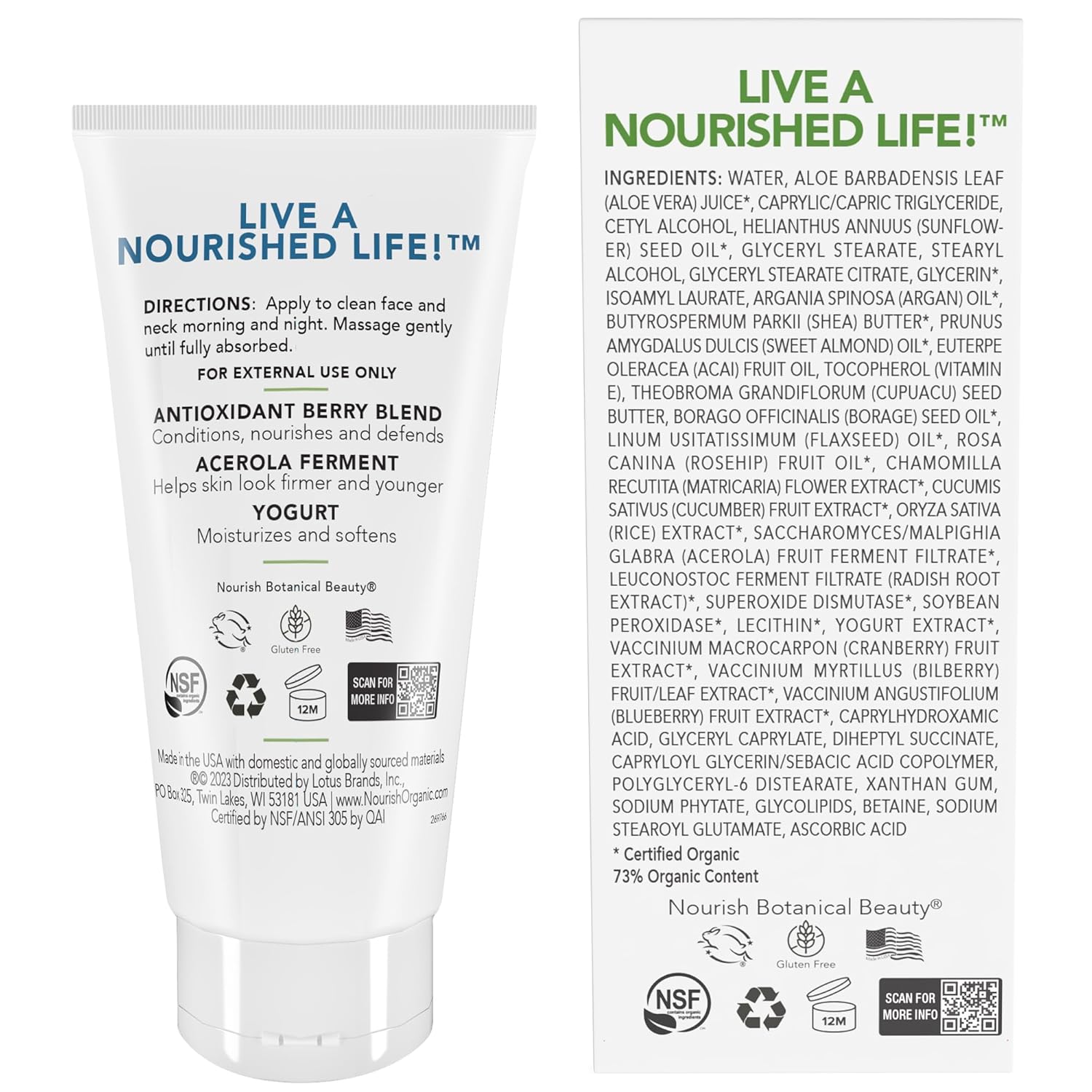 Nourish Organic Face Cream Bilberry & Arctic Berries Age Defense Formula - Image 3