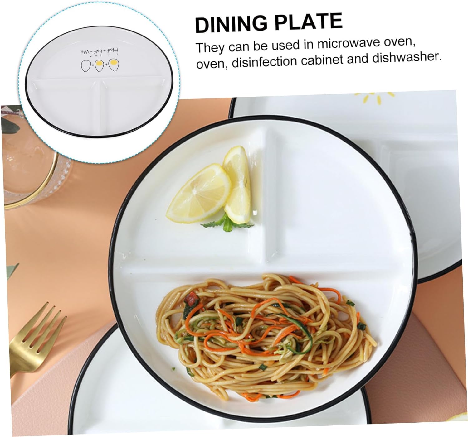 Divided Ceramic Dinner Plate Set for Healthy Eating - Image 9