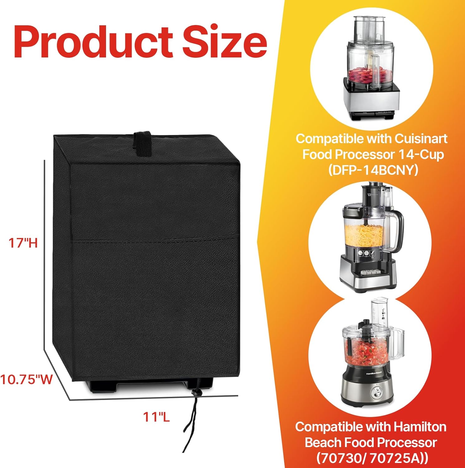 Cuisinart Food Processor Cover with Storage Pockets - Image 3