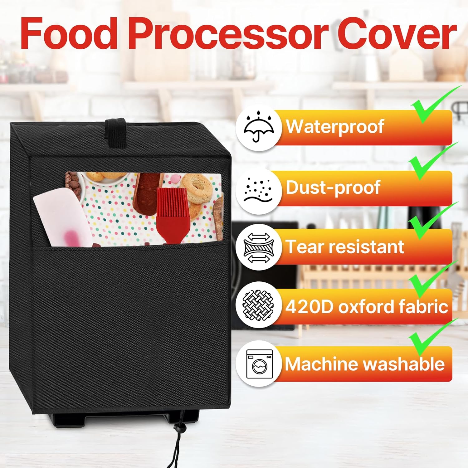 Cuisinart Food Processor Cover with Storage Pockets - Image 5