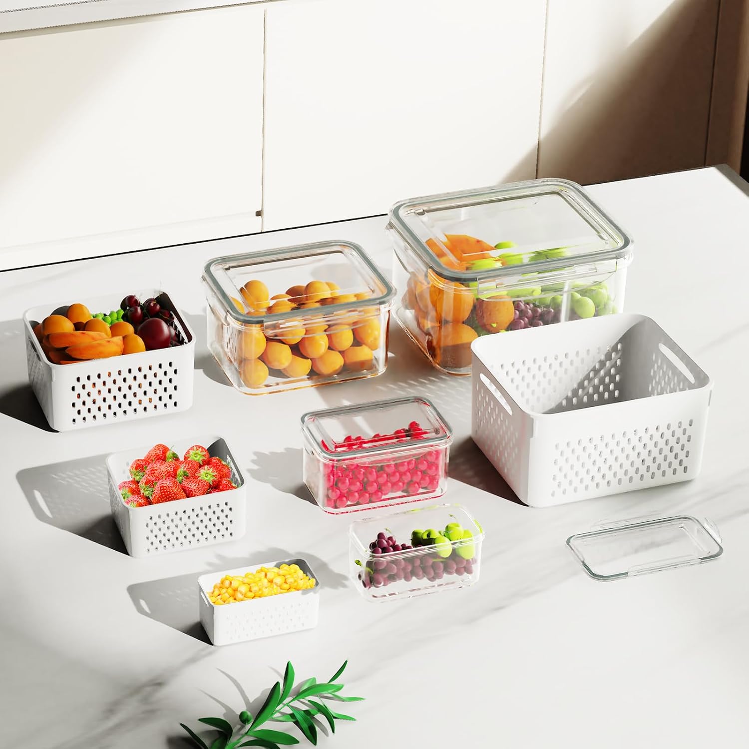 Fruit Storage Containers with Drain Basket - Image 7