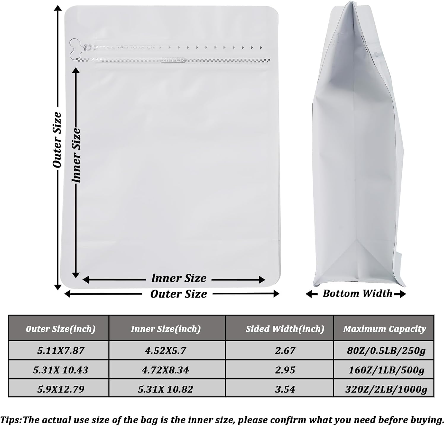 White Aluminum Foil Coffee Storage Bags - Image 4