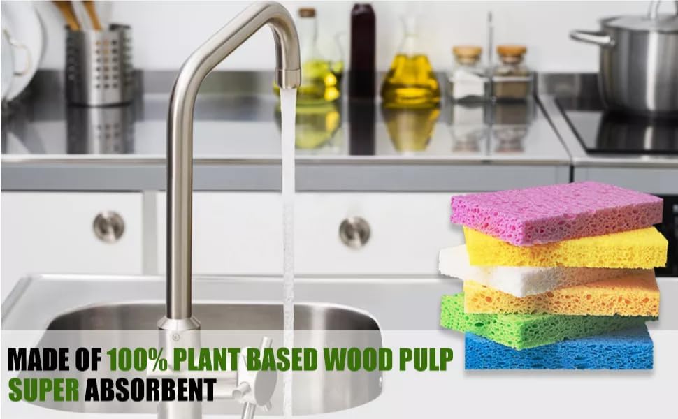 Eco-Friendly Compressed Cellulose Kitchen Sponges - Image 3