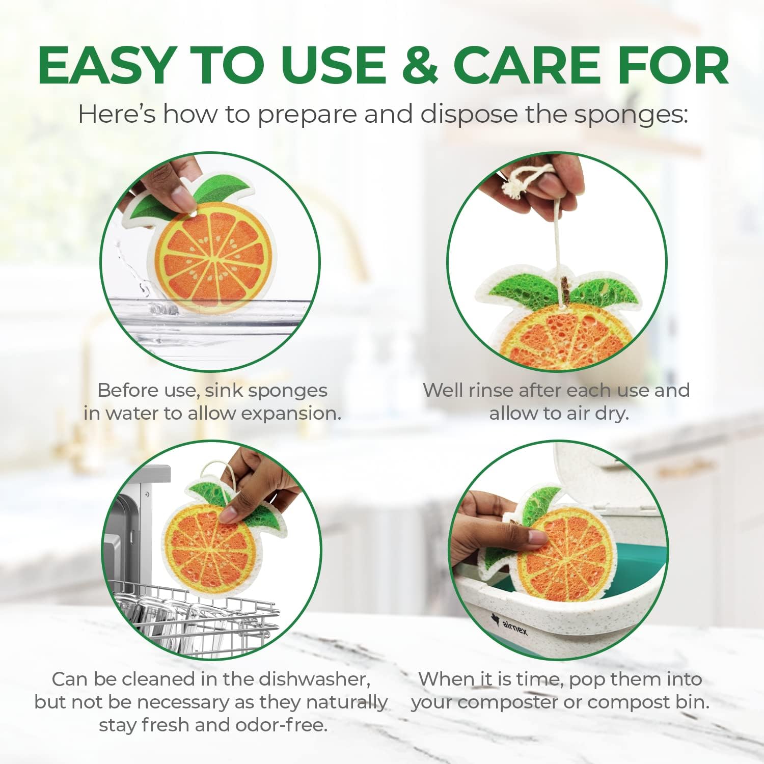 Eco Friendly Cellulose Sponges Bulk Pack - Image 8