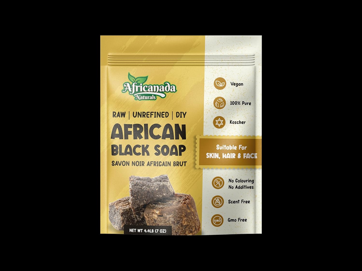 Africanada Naturals Raw Unrefined African Black Soap - Image 2