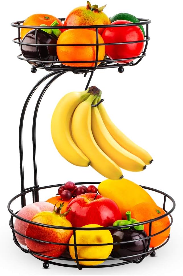Auledio Iron 2-Tier Countertop Fruit and Vegetable Storage Basket - Image 2