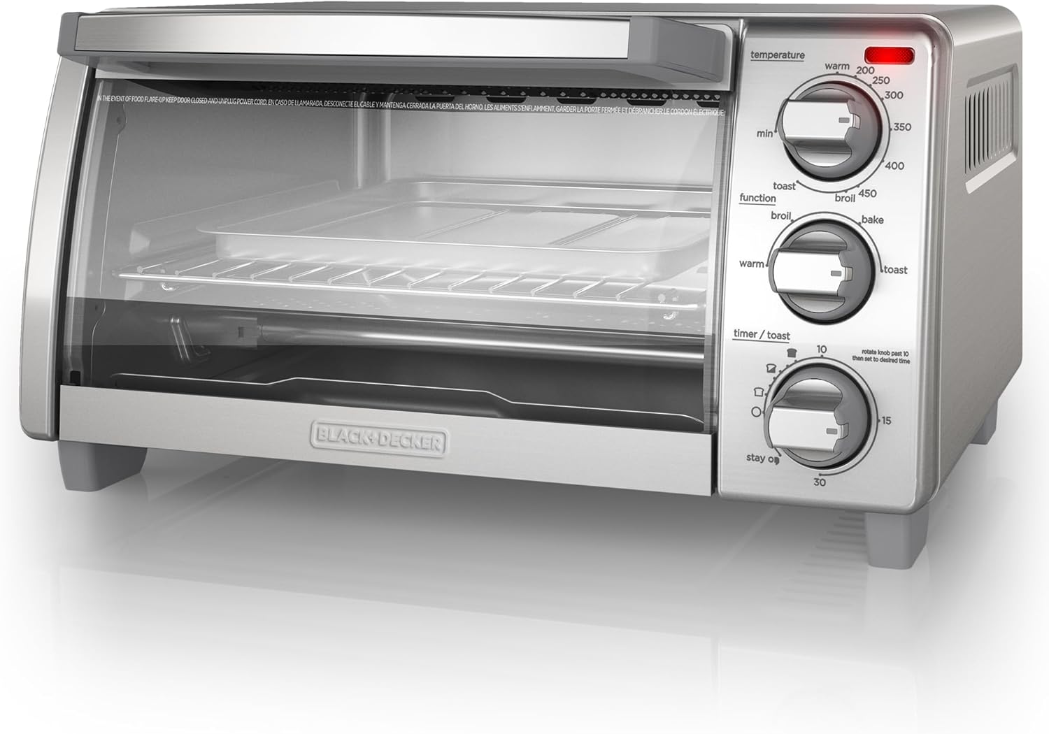 BLACK+DECKER 4-Slice Toaster Oven TO1745SSG-1A - Image 2