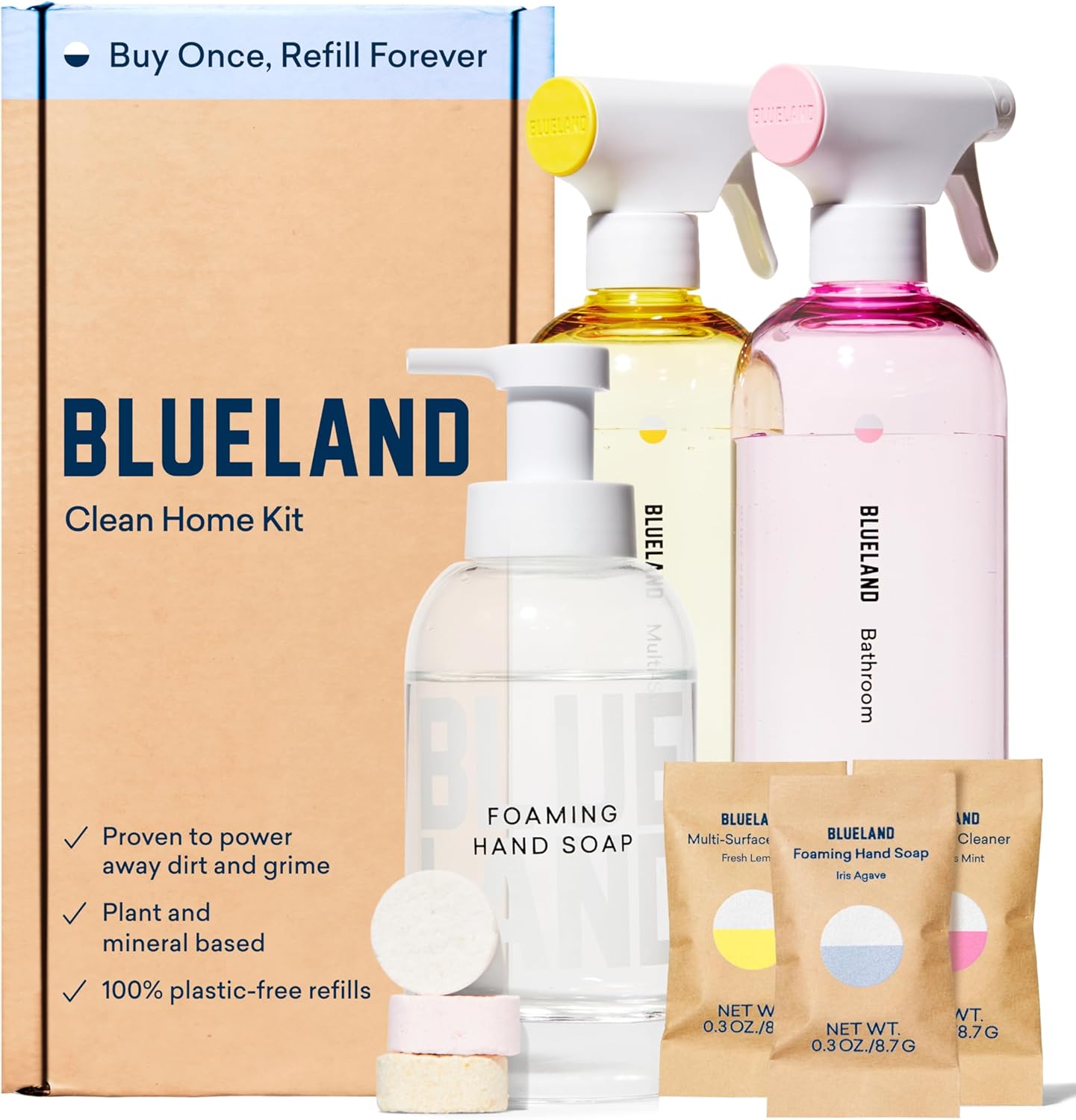 BLUELAND 3-Piece Reusable Cleaning Kit with Refill Tablets - Image 2