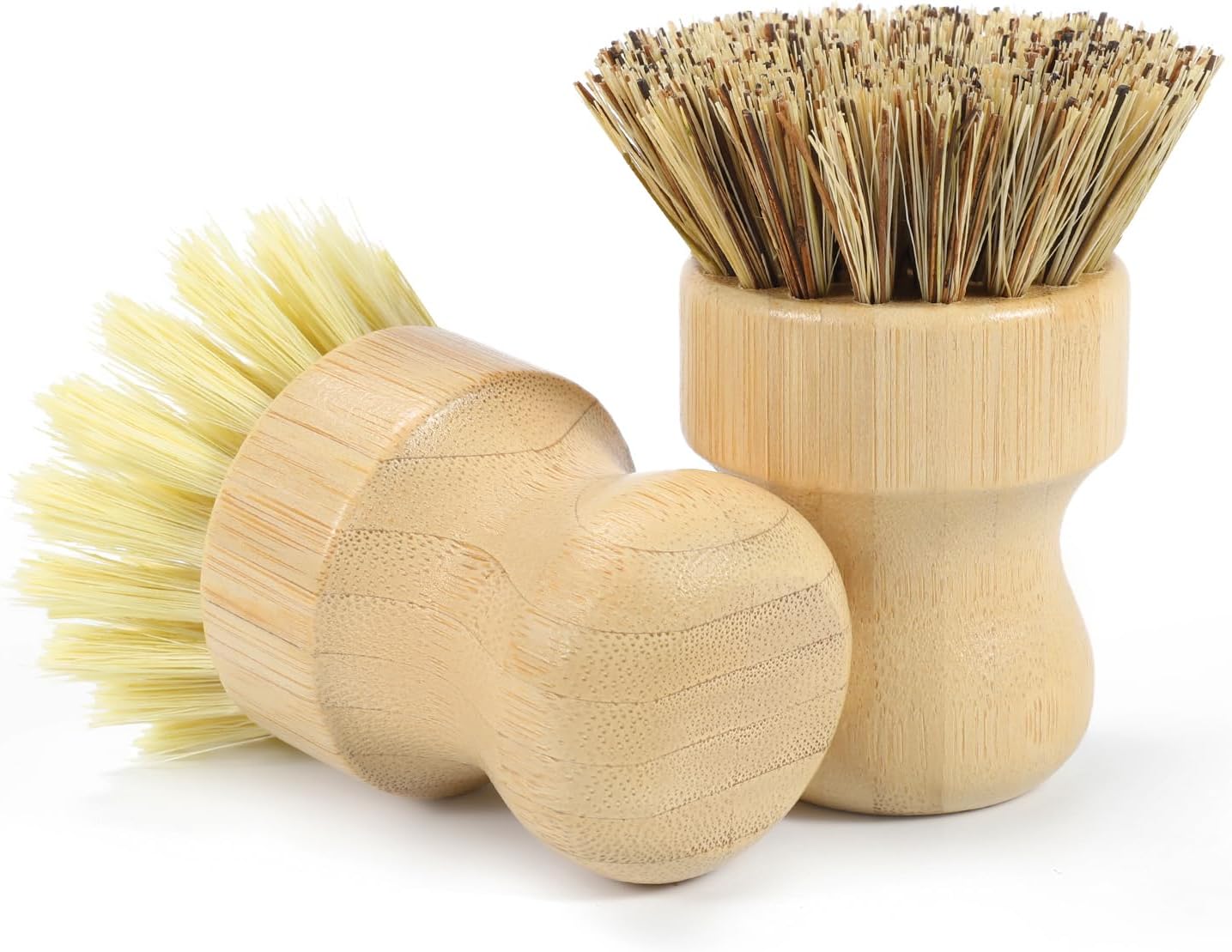 Bamboo Dish Brush with Natural Wooden Handle and Sisal Bristles - Image 2