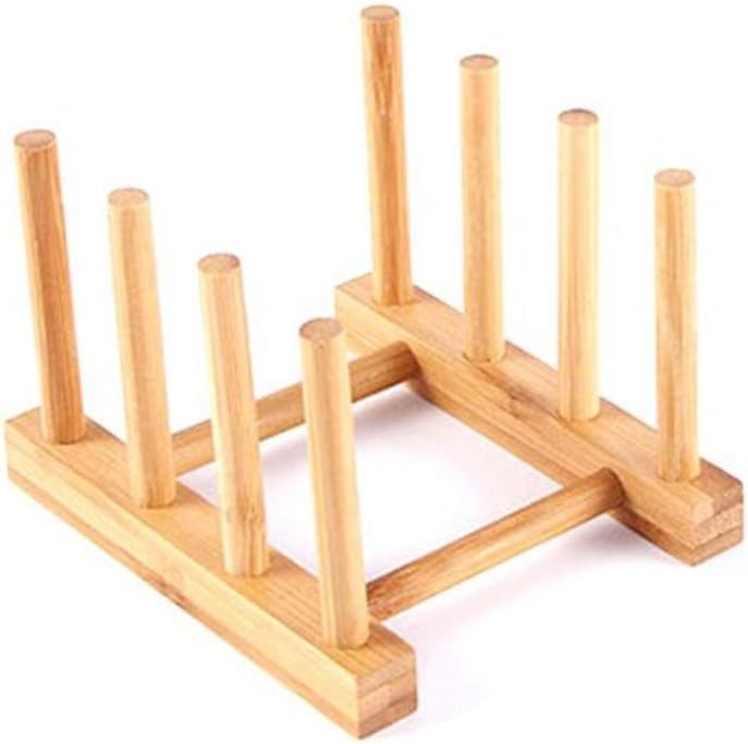 Bamboo Wooden Dish Rack Storage Holder Stand - Image 2