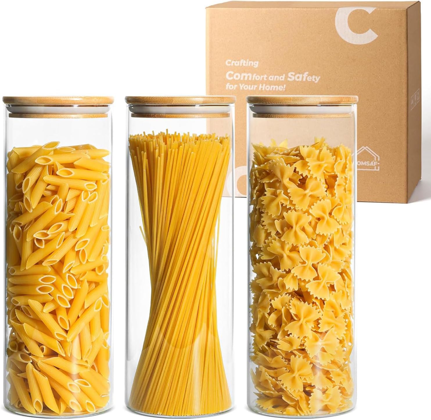 ComSaf Glass Spaghetti Storage Container Set - Image 2