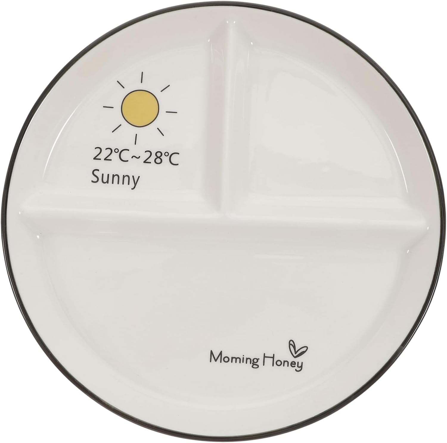 Divided Ceramic Dinner Plate Set for Healthy Eating - Image 2