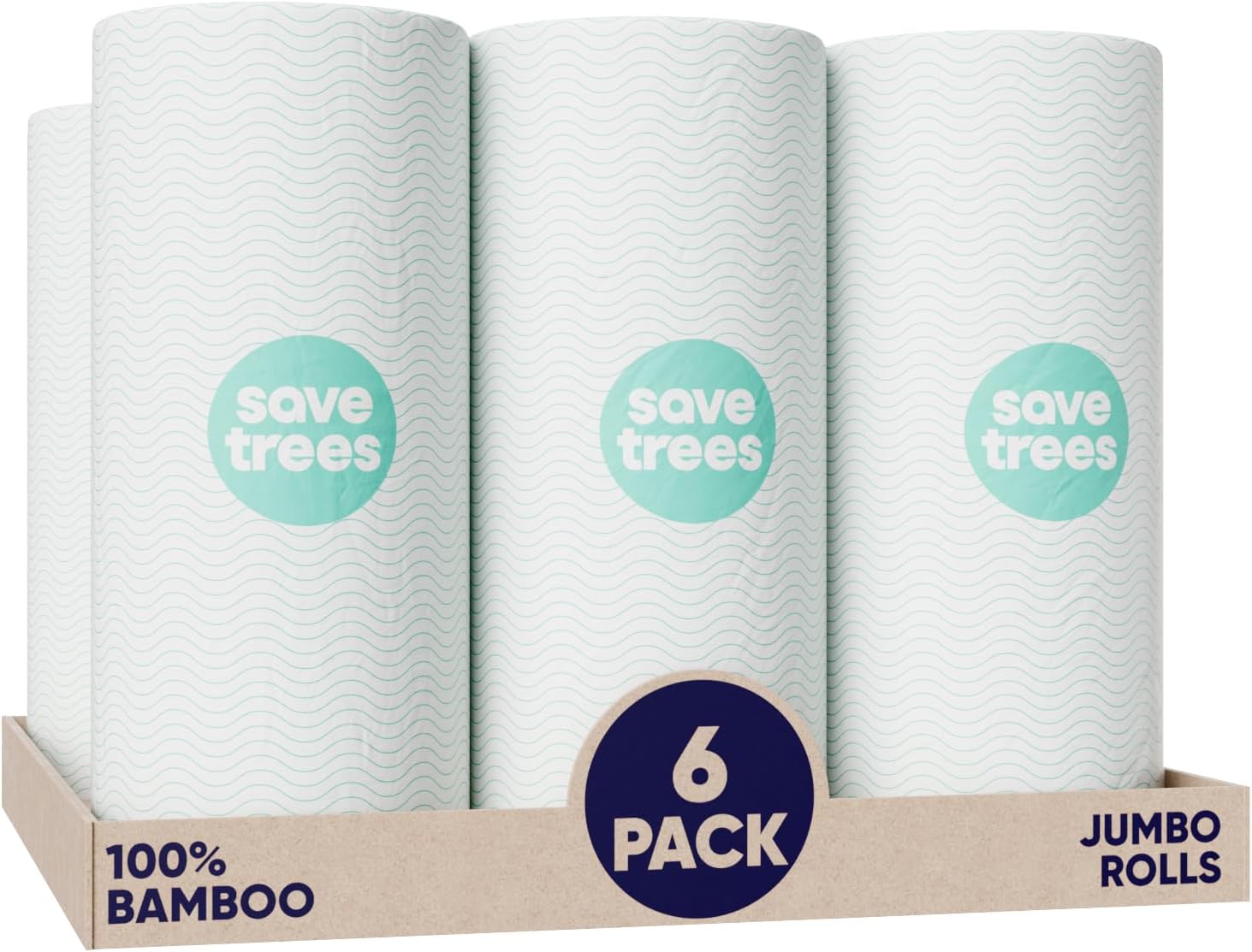 Eco-Friendly Bamboo Paper Towels 6pk - 750 Sheets Ultra Absorbent & Durable - Image 2