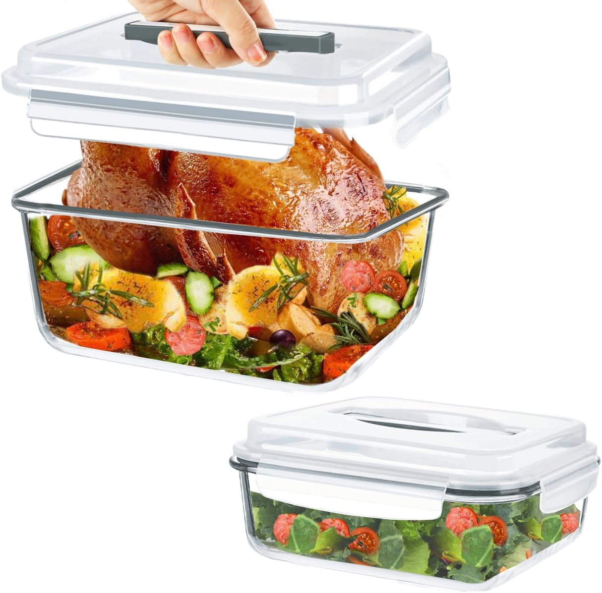 KOMUEE Extra Large Glass Food Storage Containers with Lids - Image 2