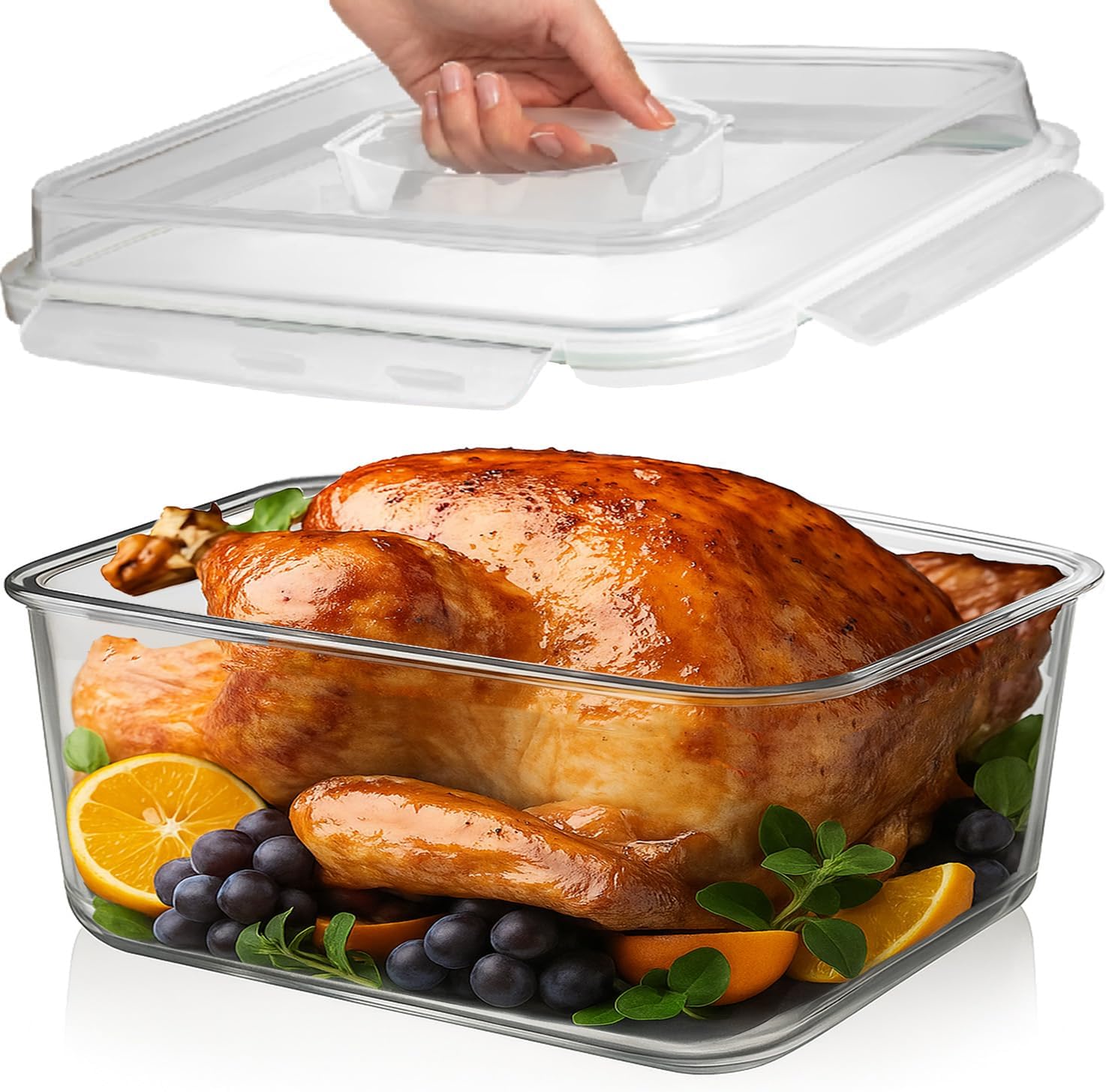 LARGE Glass Food Storage Container with Airtight Locking Lid - Image 2