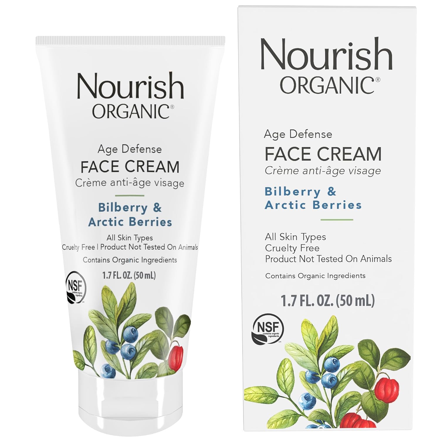 Nourish Organic Face Cream Bilberry & Arctic Berries Age Defense Formula - Image 2