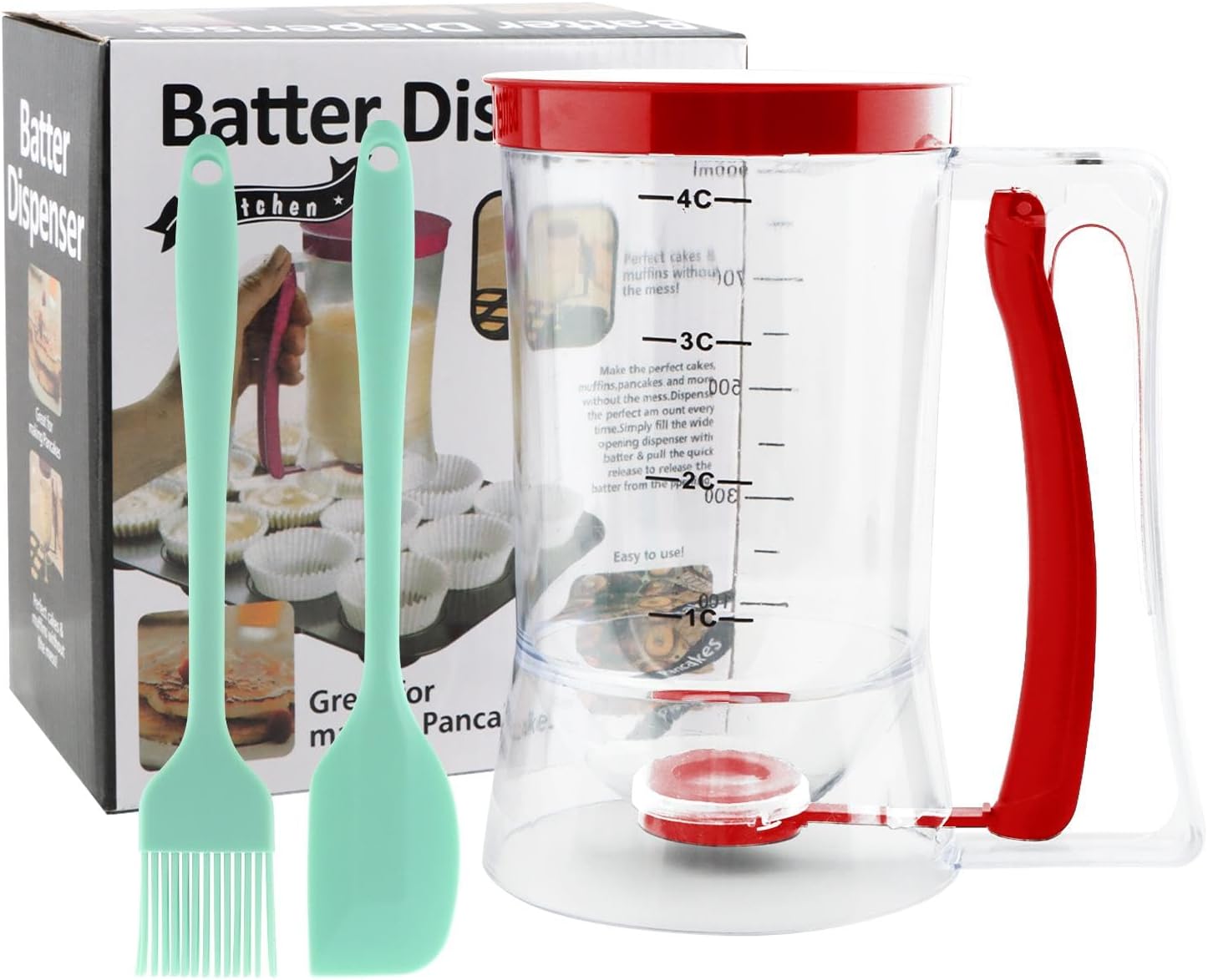 Pancake and Cupcake Batter Dispenser with Squeeze Handle - Image 2