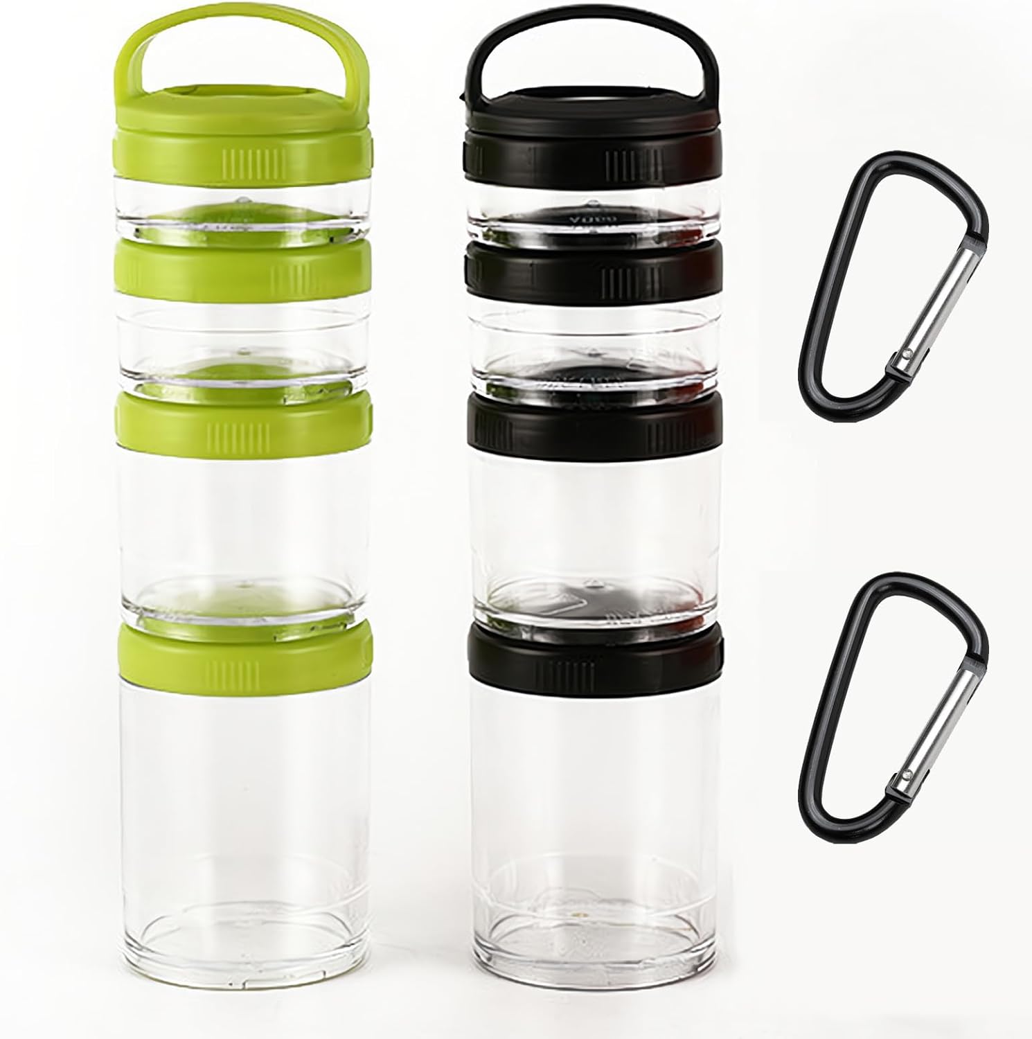 Portable 2PCS Stackable Snack Container and Protein Powder Shaker Cup - Image 2