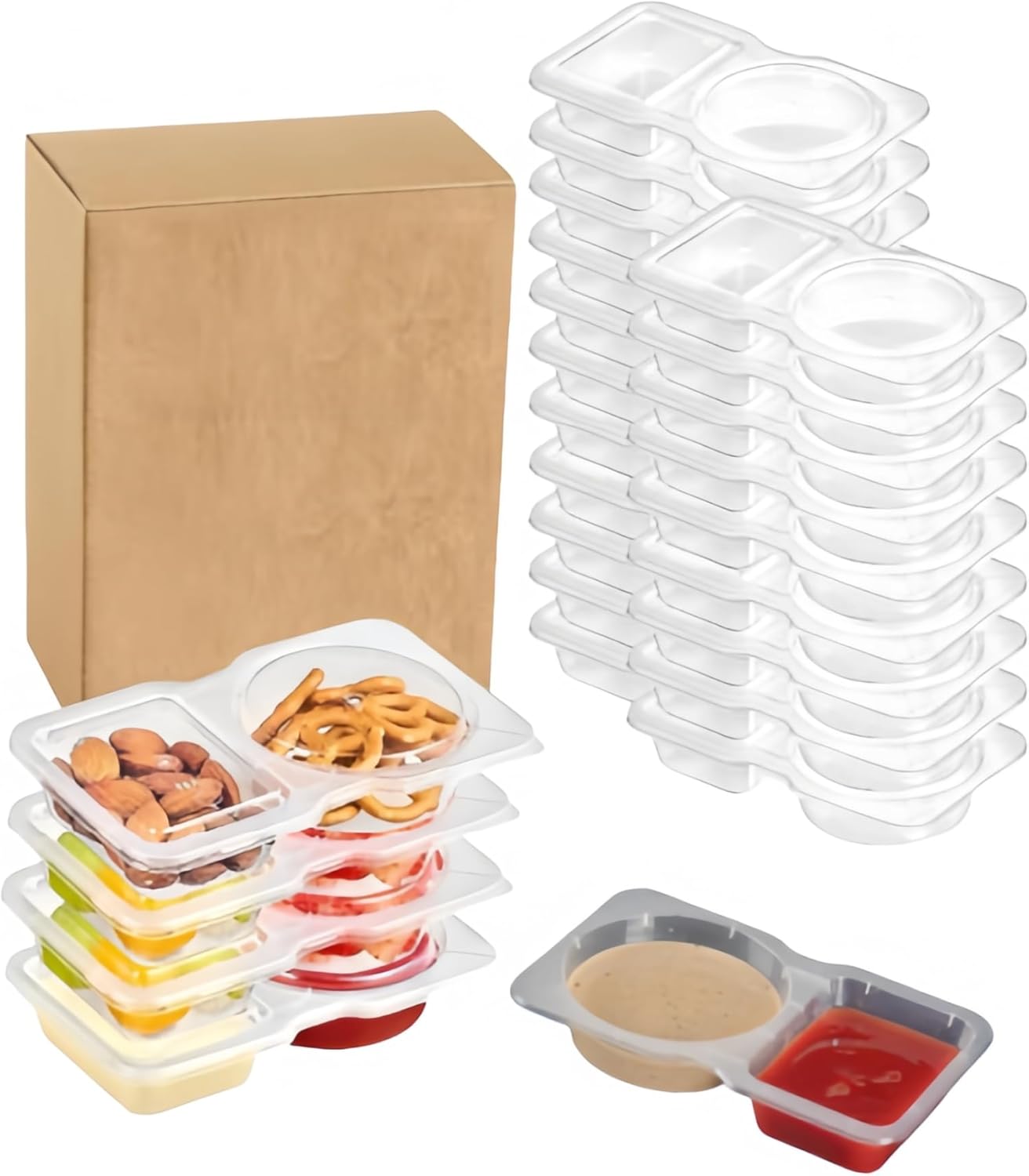 Portable Plastic Snack Containers with Lids - Image 2