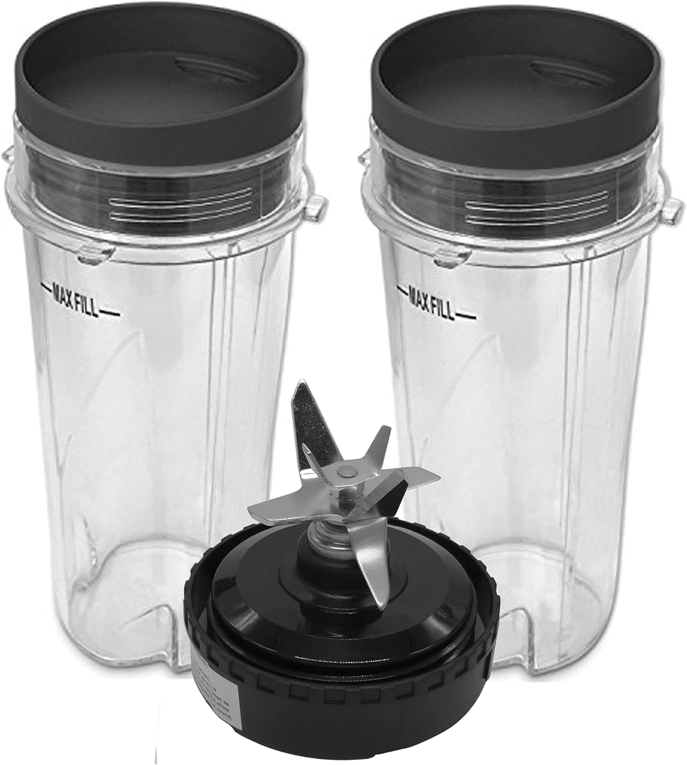 Replacement Cup with Lid and Extractor Blade for Nutri NINJA FIT Blender QB3000SSW - Image 2