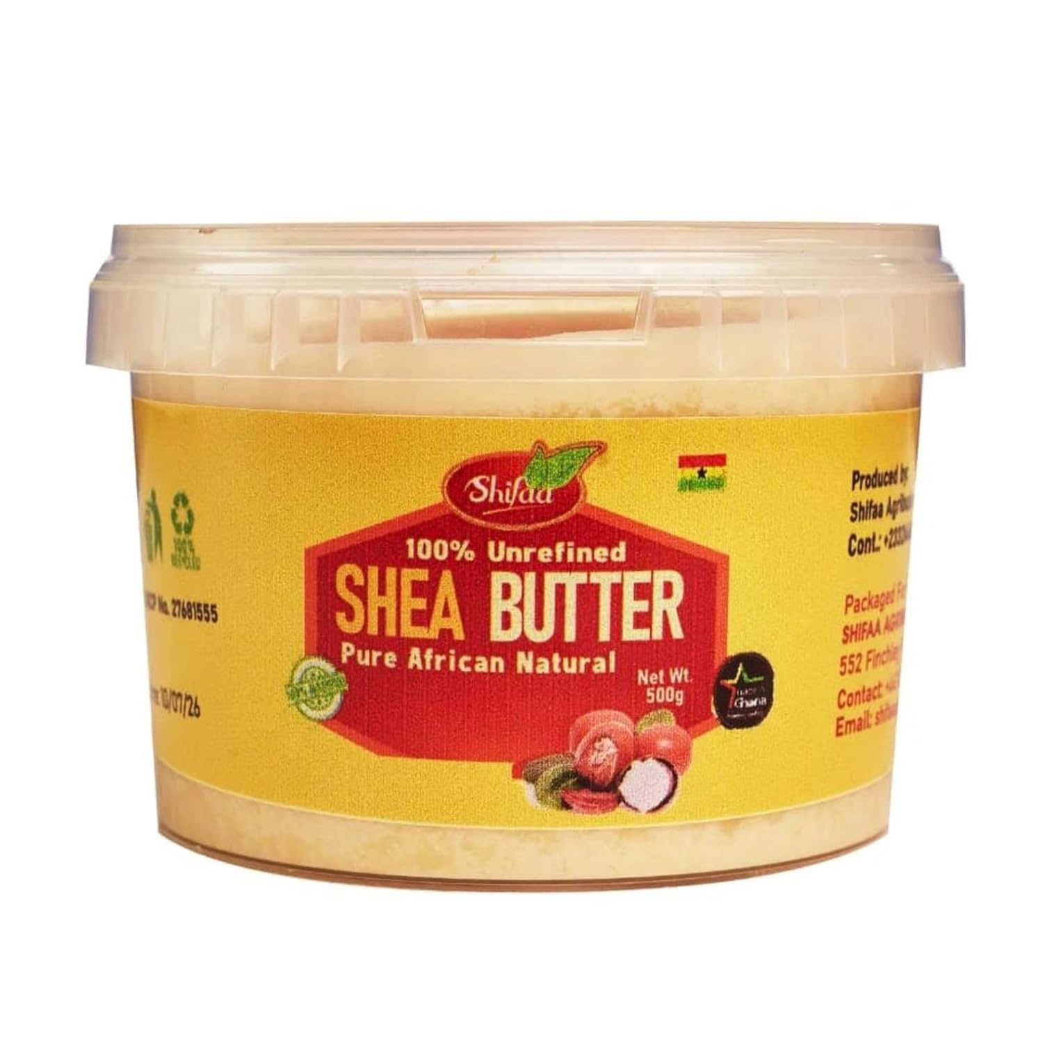 Shifaa Shea Butter - 100% Pure and Unrefined from Ghana I Raw, Natural Moisturizer & Organic for Skin, Hair, Lips & Body - Good for Scars and Rashes, Eczema - 18oz - Image 2