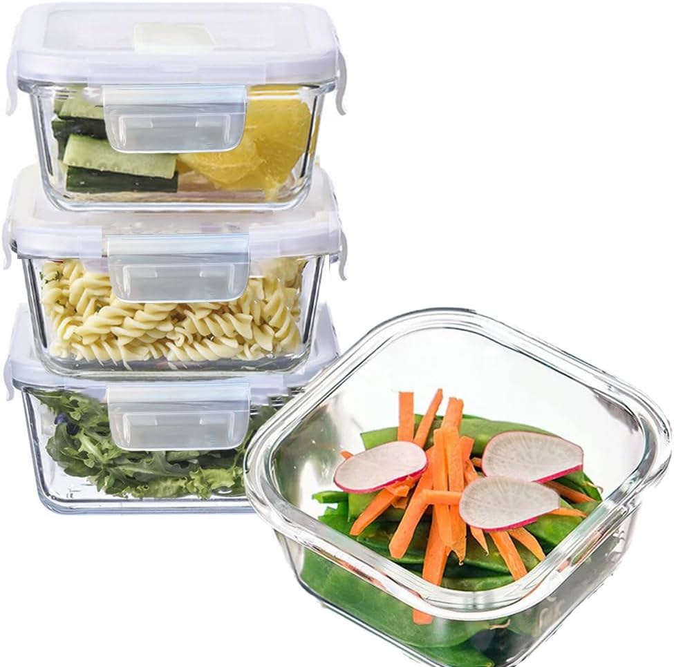 Square Glass Food Storage Containers - Image 2