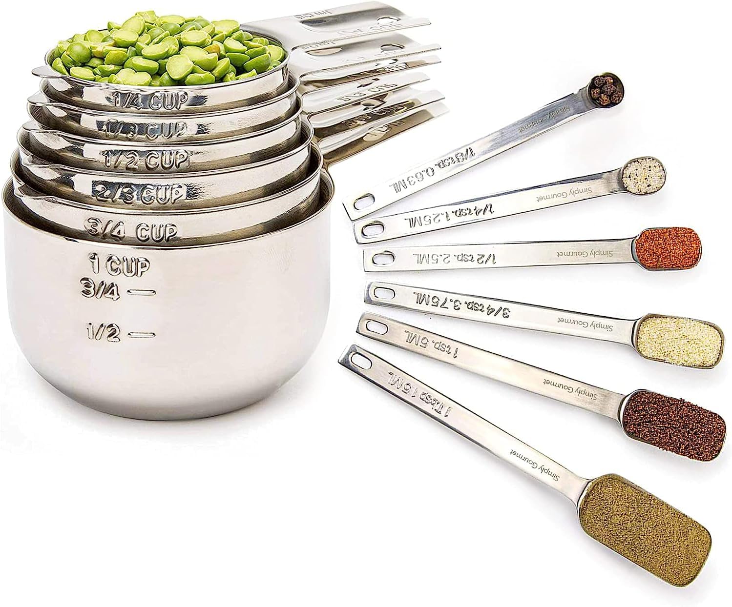 Stainless Steel Measuring Cups and Spoons Set - Image 2