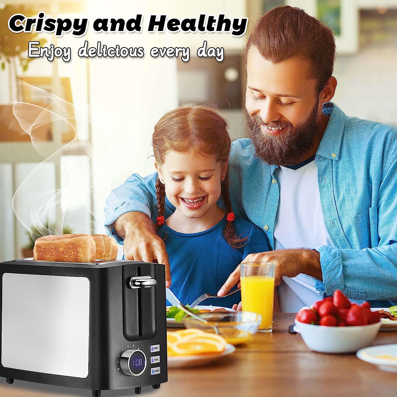 2 Slice Wide Slot Toaster with LCD Digital Countdown Timer - Image 8