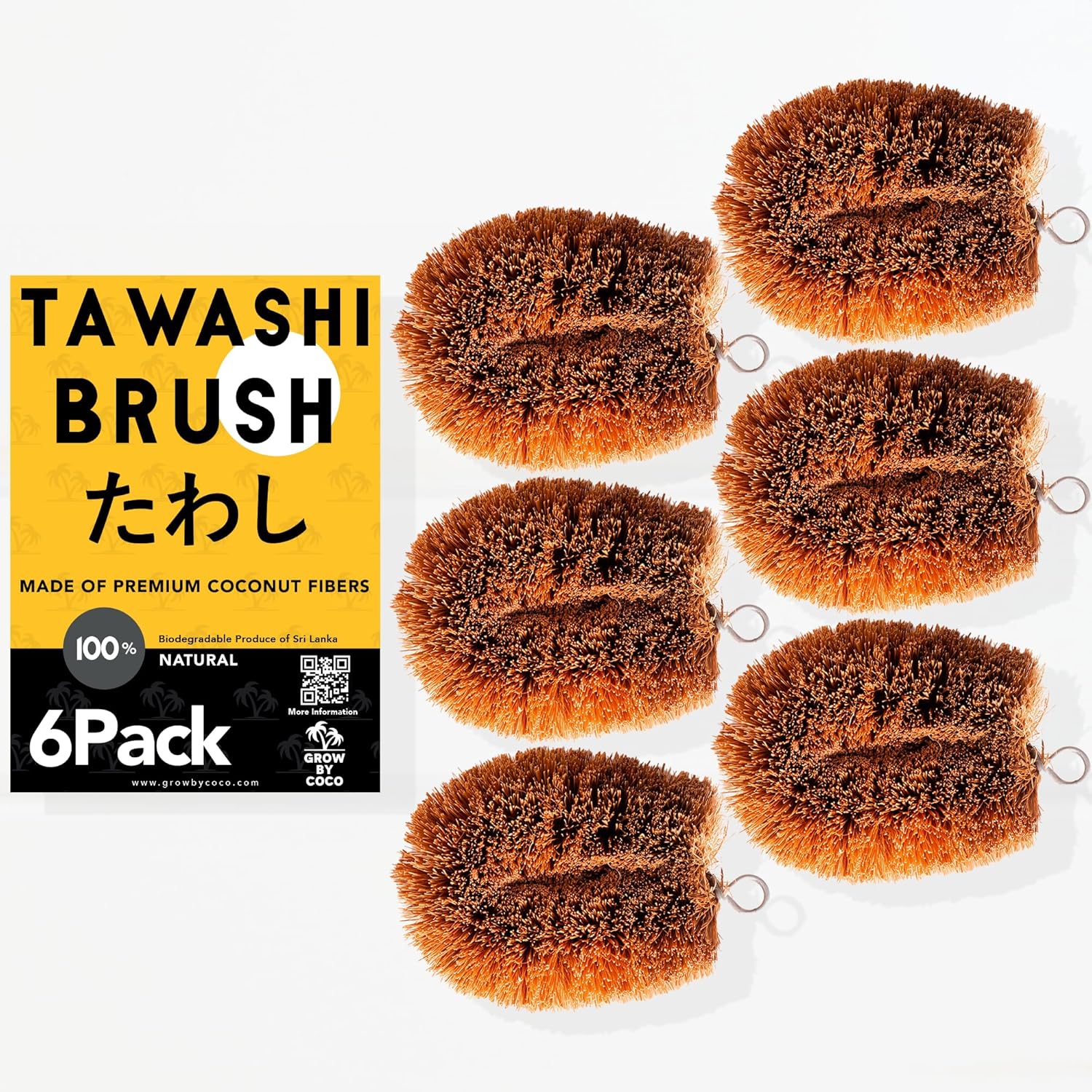 100% Natural Coconut Coir Fiber Tawashi Brush - Image 3
