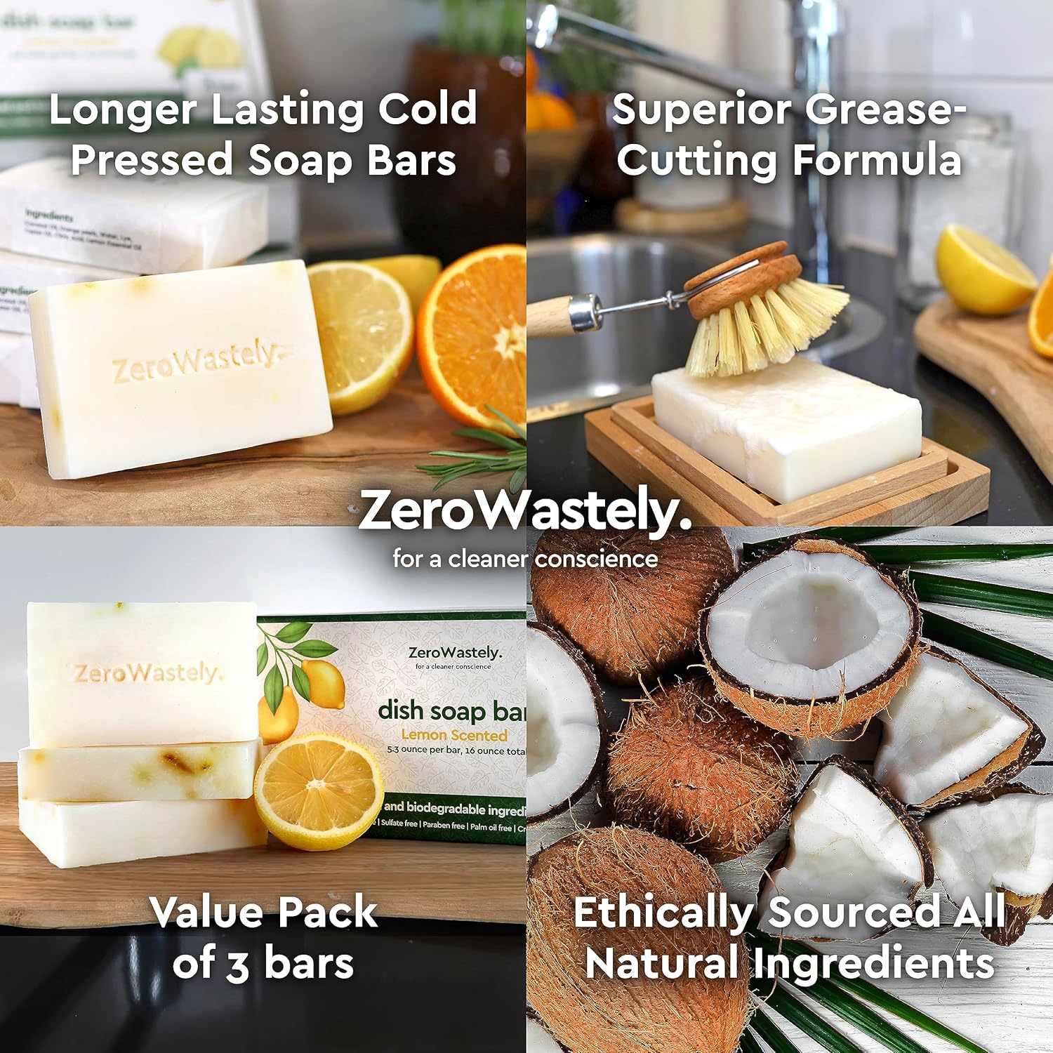 ZeroWastely Natural Dish Soap Bar - Image 4