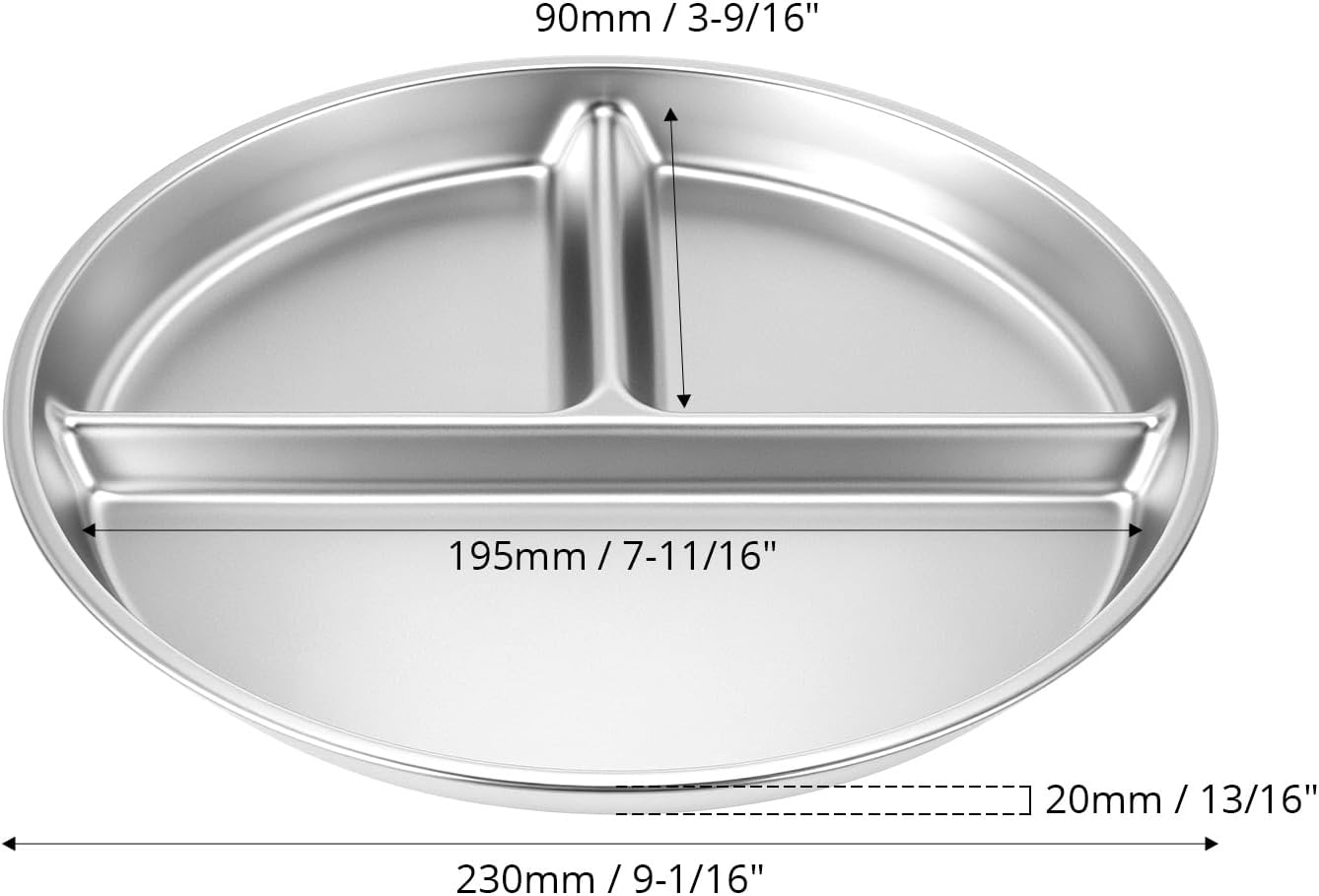 QWORK 304 Stainless Steel Portion Control Plates - Image 7