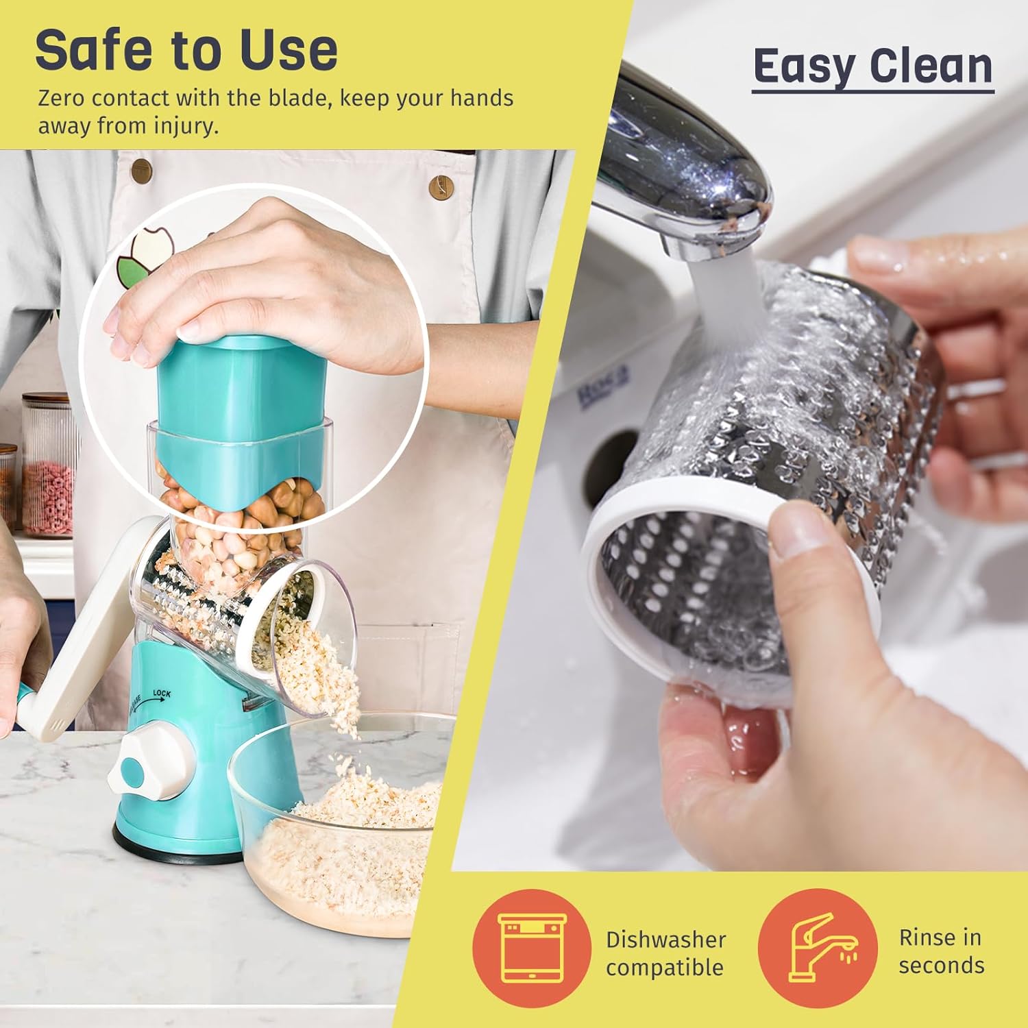 Rotary Cheese Grater with Interchangeable Blades - Image 8